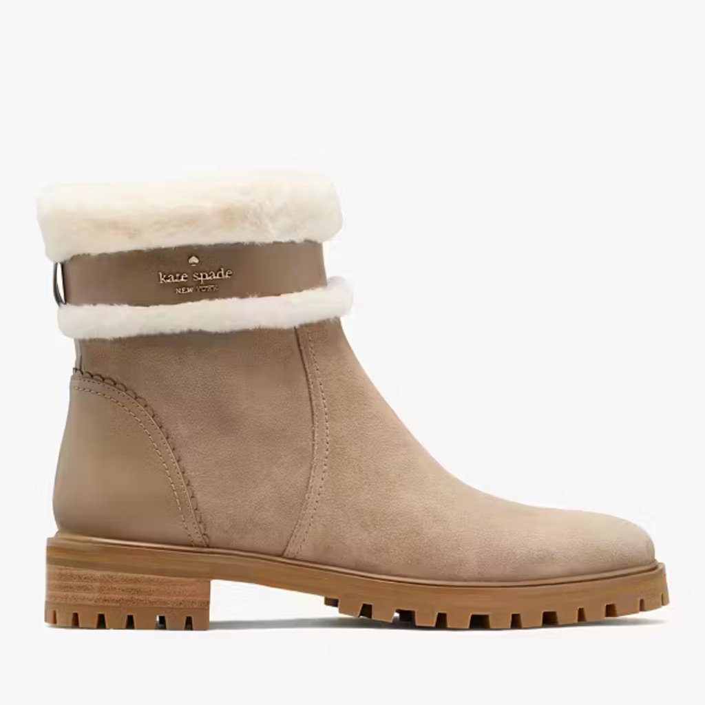 Kate Spade Bailee Winter Lug Sole Booties, Rustic Brown Nib